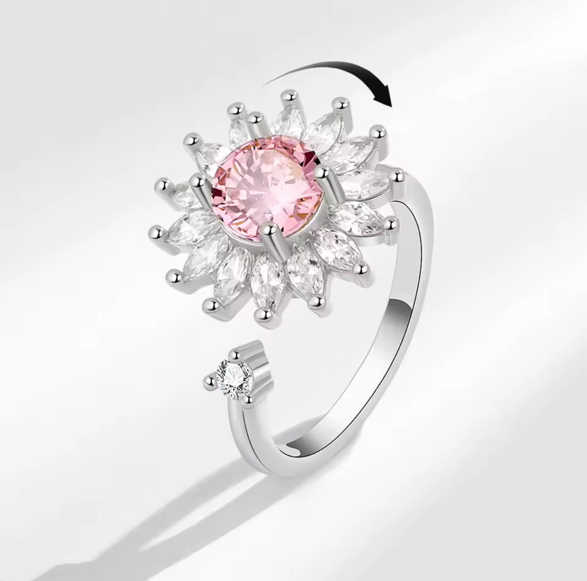 Rotating Ring Pink Flower